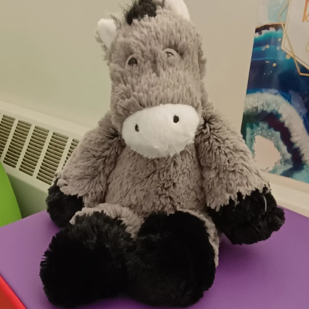 Hug Fun SITTING Mule DONKEY Gray and White Stuffed Animals Toys 14.5in - Picture 2 of 14